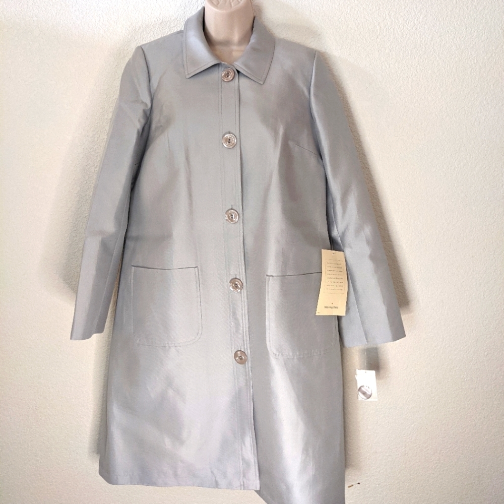 Sutton Studio Light Gray Single-Breasted Coat